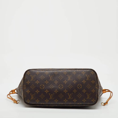 Louis Vuitton Neverfull Brown Coated Canvas and Leather Totes Bag
