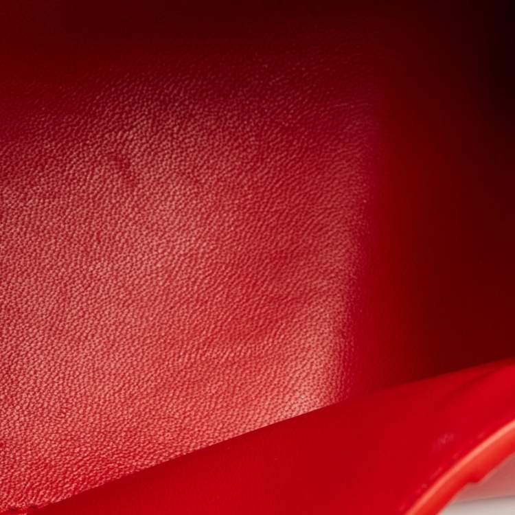 Balenciaga Red Leather Small Hourglass Top Handle Bag