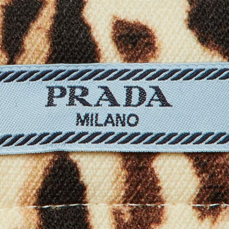 Prada Brown Leopard Print Wool A-Line Skirt – Size S