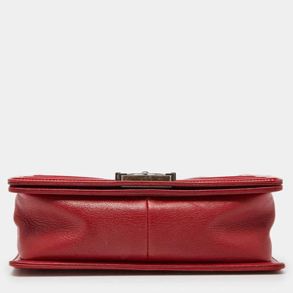 Chanel Red Quilted Leather & Patent Leather Medium