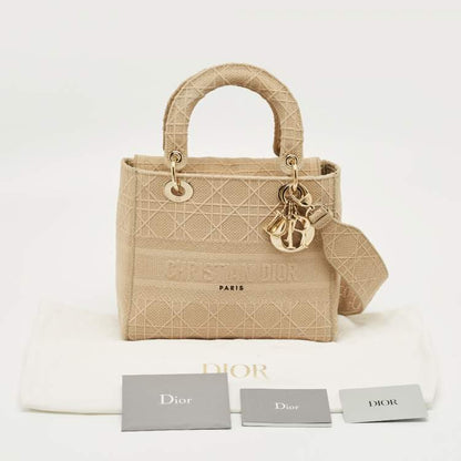 Dior Medium Lady D-Lite Tote in Beige