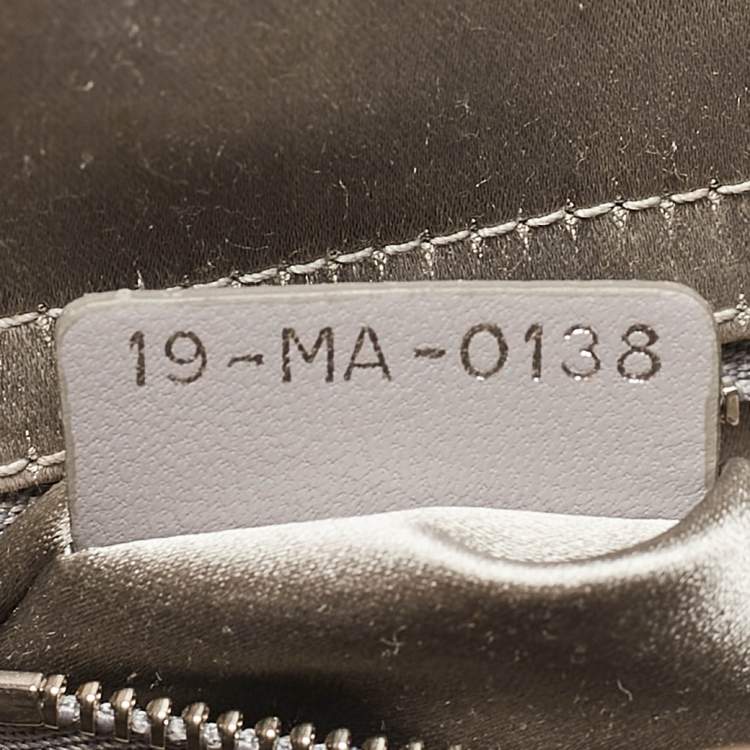 Mini Lady Dior Grey Satin with Beaded Cannage | Fair Condition