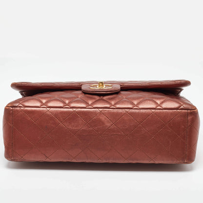 Chanel Copper Quilted Leather Maxi Classic Double Flap Bag – Rare Color