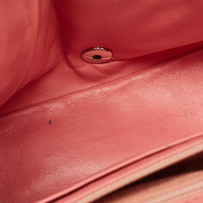 Chanel Pink Chevron Patent Leather Jumbo Flap Bag