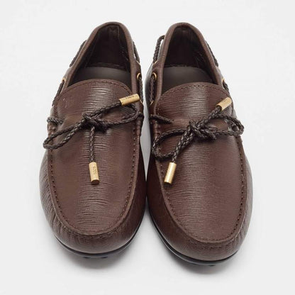 Tod’s Brown Leather Lace-Up Driving Loafers - Size 39.5