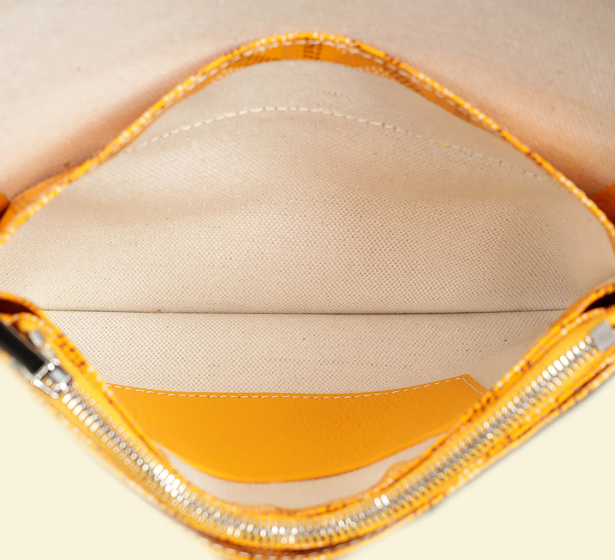 Goyard Yellow Goyardine Plumet Wallet Clutch Bag