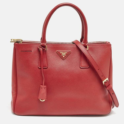 Prada Red Saffiano Lux Leather Medium Tote