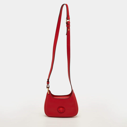 Versace Medusa Red Leather Crossbody Bag