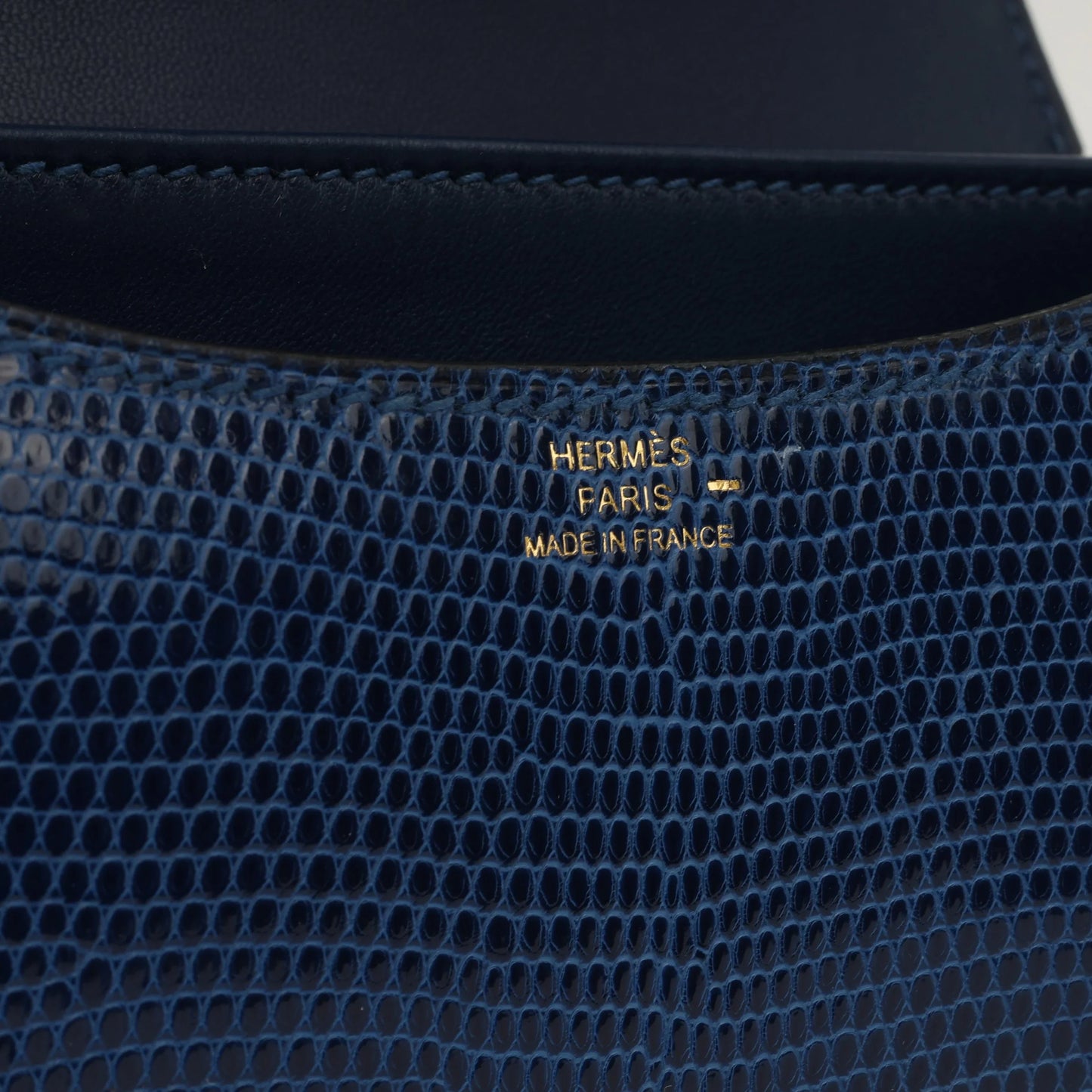 Hermès Constance 18 - Bleu Saphire Varanus Niloticus Lizard | Gold Hardware