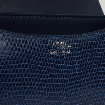 Hermès Constance 18 - Bleu Saphire Varanus Niloticus Lizard | Gold Hardware