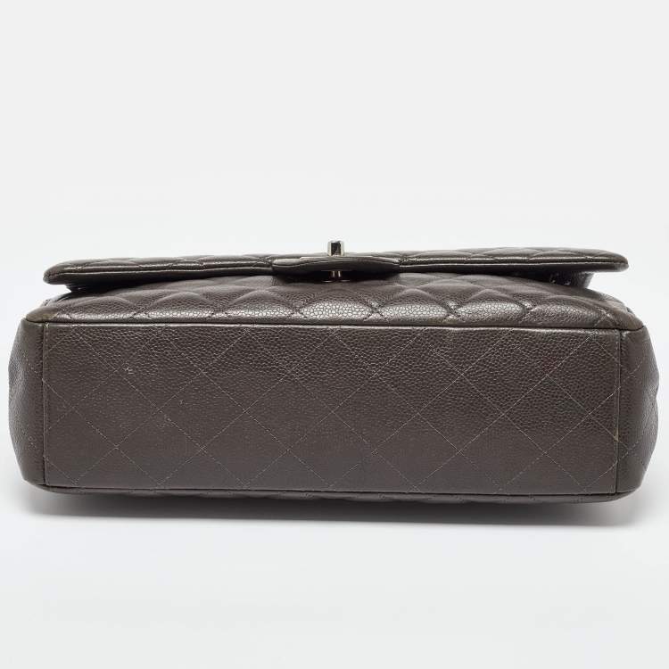 Chanel Grey Maxi Double Flap Bag – Classic Quilted XL