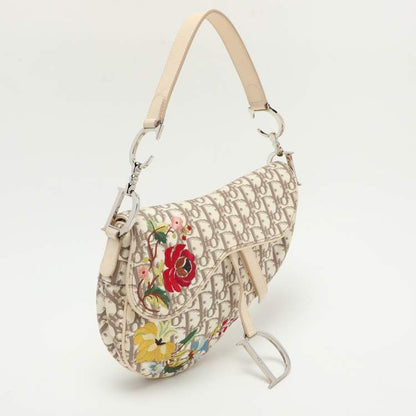 Dior Oblique Floral Embroidered Saddle Bag