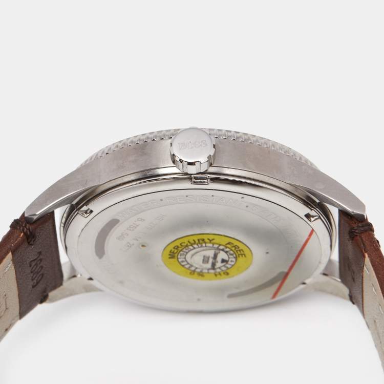 Hugo Boss Pilot Edition HB.279.1.14.2872 Men’s Quartz Watch – 44mm Stainless Steel, Brown Leather Strap