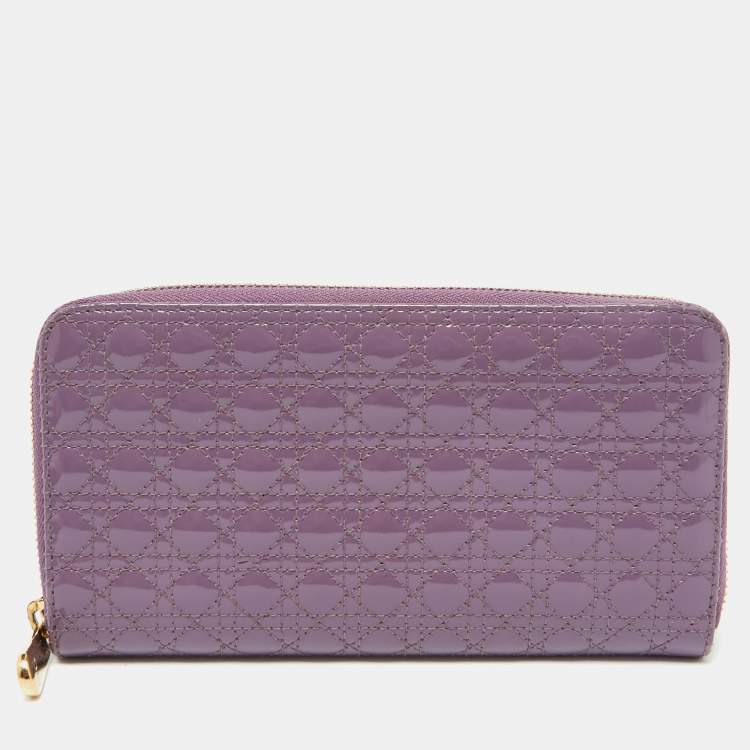 Dior Purple Lady Dior Zip Wallet