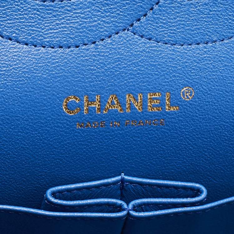 Chanel Blue Quilted Leather Jumbo Classic Double Flap Bag