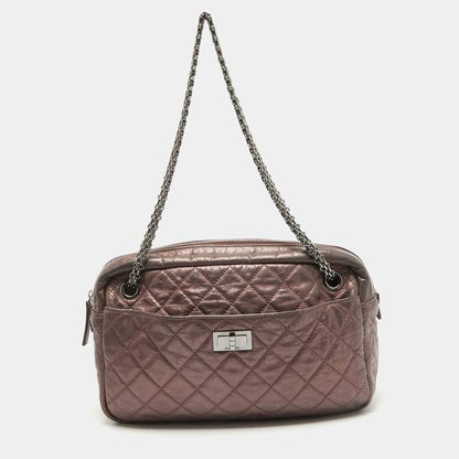 Chanel Metallic Pink Quilted Leather Reissue Camera Bag – Fair Condition