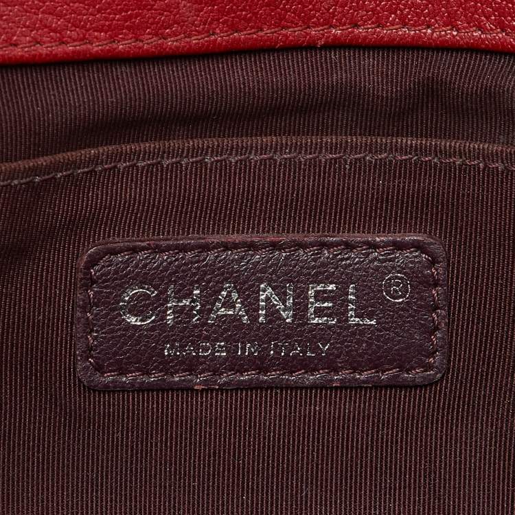 Chanel Red Quilted Leather & Patent Leather Medium