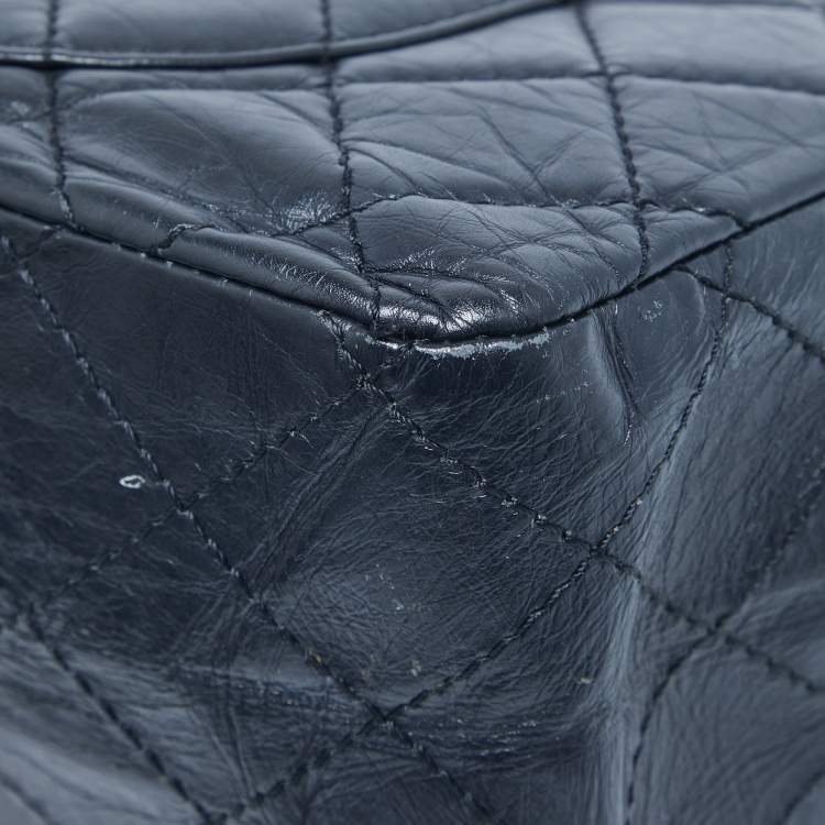 Chanel Navy Blue Quilted Aged Leather Reissue 2.55 Flap Bag