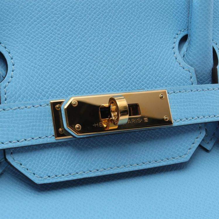 Hermès Birkin 30 Celeste Blue Epsom Leather with Gold Hardware
