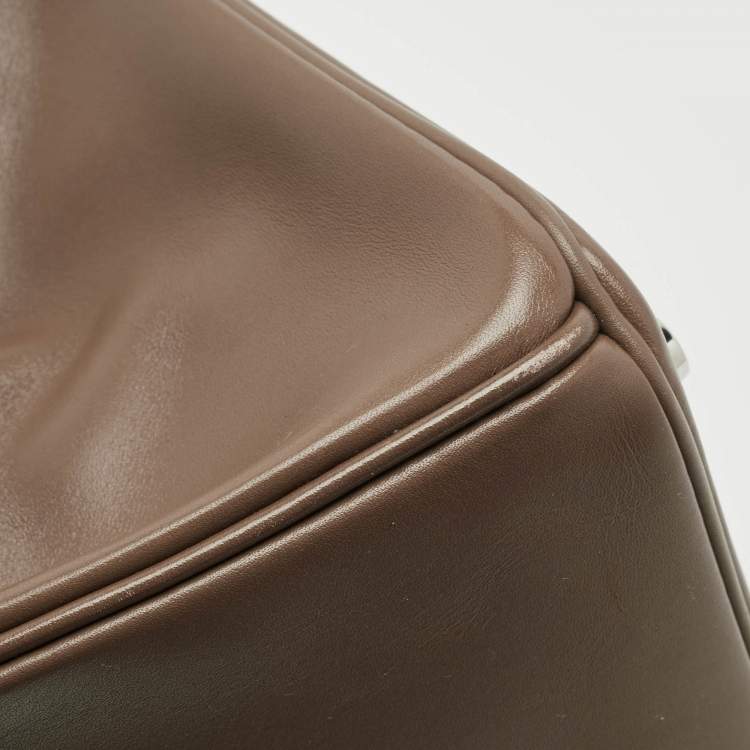 Hermès Birkin 25 Etoupe Tadelakt Leather Bag