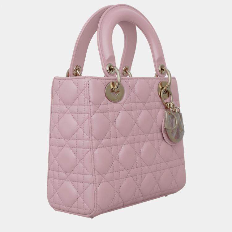 Dior Small Lady Dior Melocoton Pink Pearl Lambskin –  Full Set