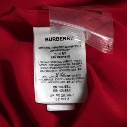 Burberry Red Silk Button Down Maxi Dress – Size S – Brand New