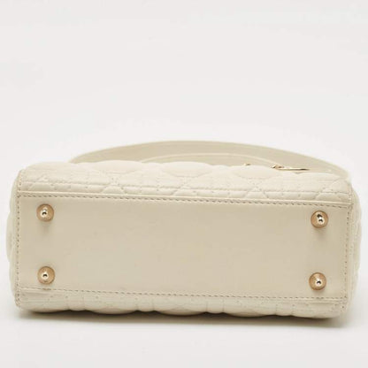 Dior Small Off-White Cannage Leather Lady Dior ABCDior Tote