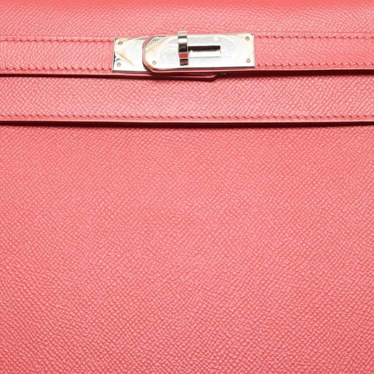 Hermès Rose Jaipur Epsom Leather Palladium Finish Kelly Sellier 28 Bag