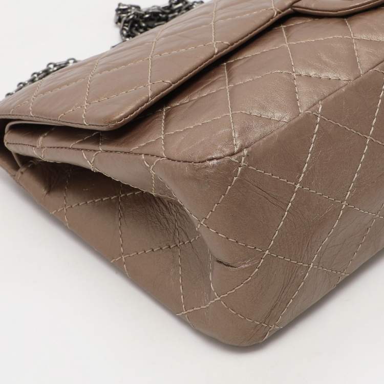 Chanel Metallic Beige Quilted Leather 226 Reissue 2.55 Flap Bag