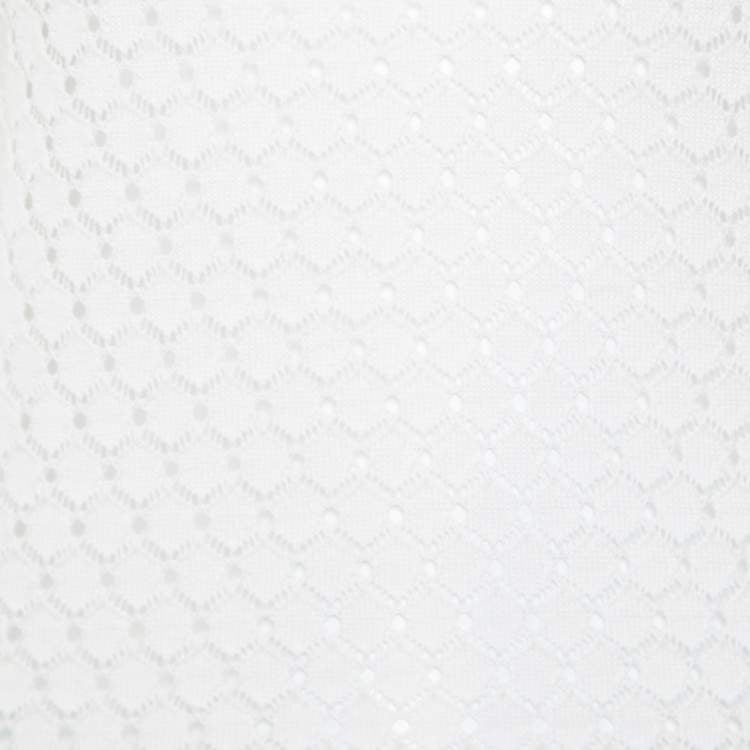 Marc Jacobs White Knit Crop Top – Fish Scale Pattern – Size S