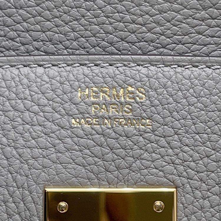 Hermès Birkin 30 Gris Mouette Togo Leather Bag with Gold Hardware