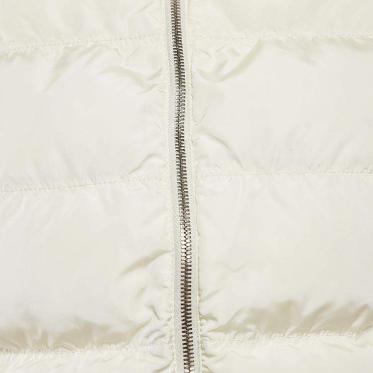 Prada Off-White Quilted Fur Trim Down Jacket – Size S
