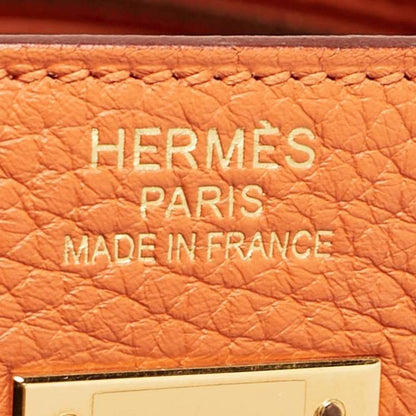 Hermès Orange Taurillon Clemence Leather Gold Finish Kelly Retourne 35 Bag