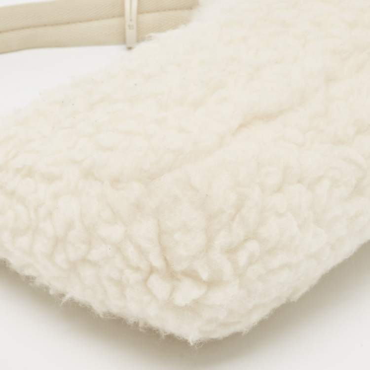 Prada White Wool Re-Edition 2000 Shoulder Bag