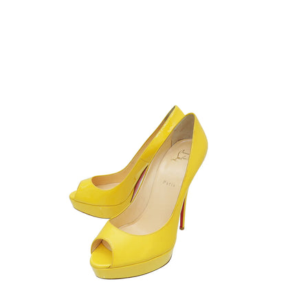 Christian Louboutin Yellow Lady Peep 150 Pumps – Size 41