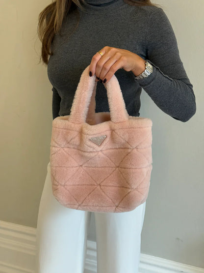 PRADA MINI SHEARLING TOTE BAG