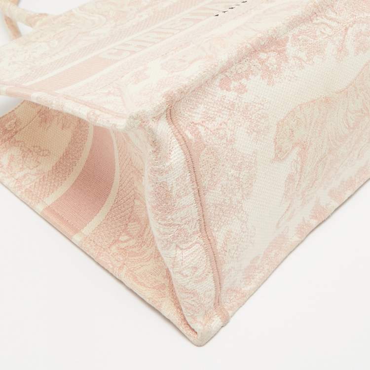 Dior Pink Embroidered Canvas Small Dioriviera Book Tote – Medium
