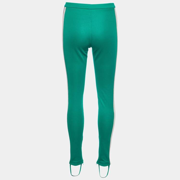 Gucci Green Tech-Jersey Side Stripe Stirrup Leggings – Size XS
