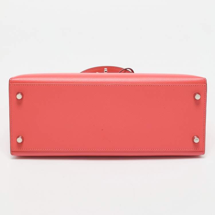 Hermès Rose Jaipur Epsom Leather Palladium Finish Kelly Sellier 28 Bag