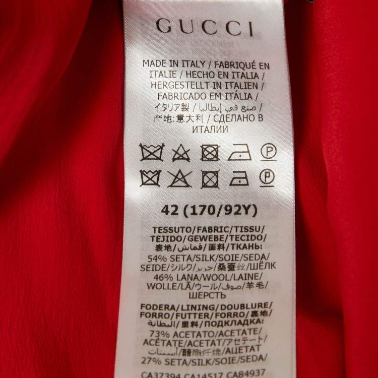 Gucci Red Silk Wool Ruffled Mini Dress with Detachable Collar – Size M – Brand New