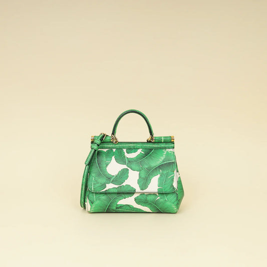 Dolce & Gabbana Miss Sicily Small Bag Banana Leaf Print