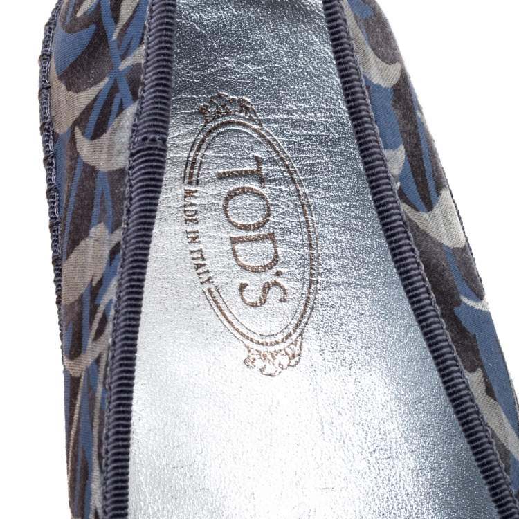 Tod’s Multicolor Floral Canvas Gommino Smoking Slippers - Size 39.5