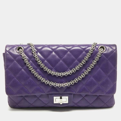 Chanel Purple Quilted Leather Reissue 2.55 Classic 227