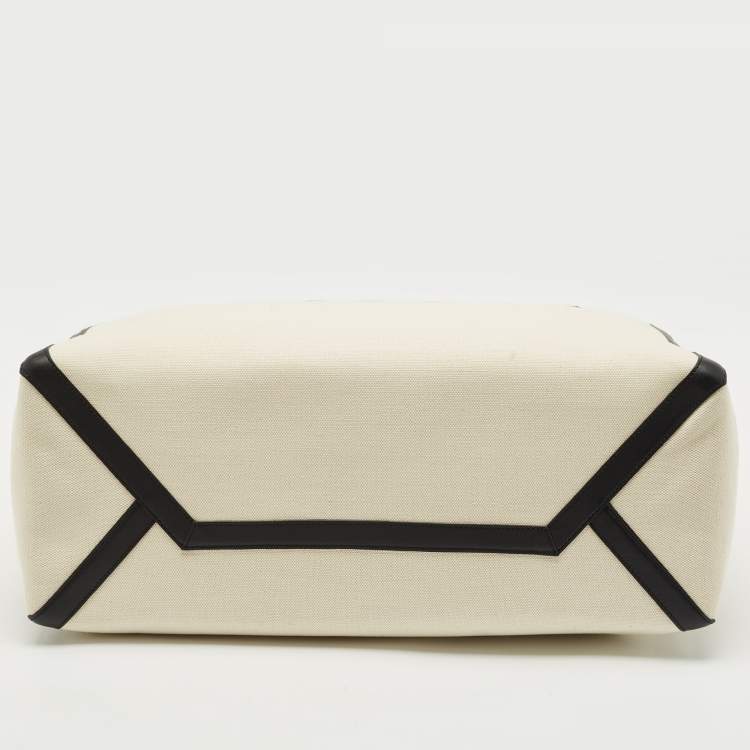 Valentino Garavani VLTN White & Black Canvas Tote Bag