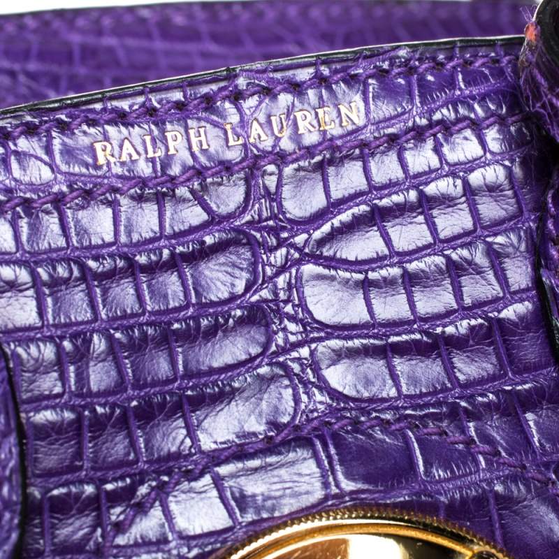 Ralph Lauren Purple Alligator Mini Ricky Tote