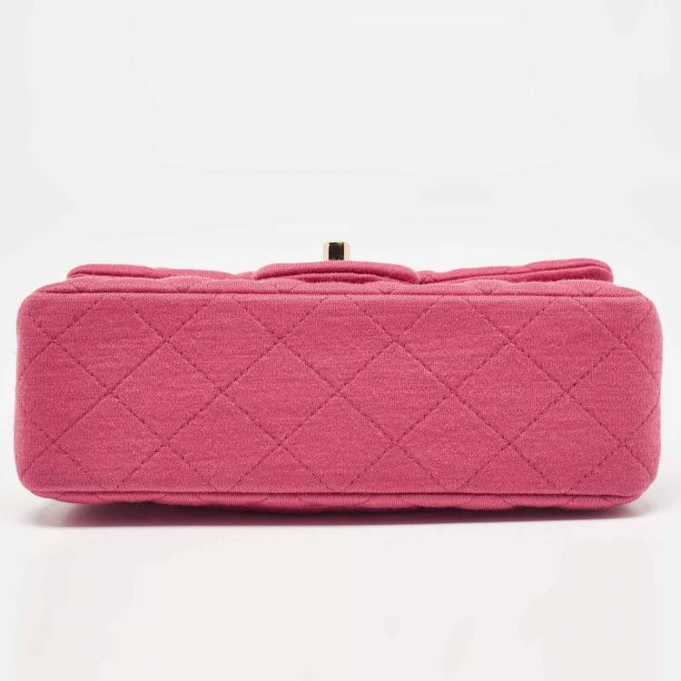 Chanel Pink Quilted Jersey Small Classic Flap Bag