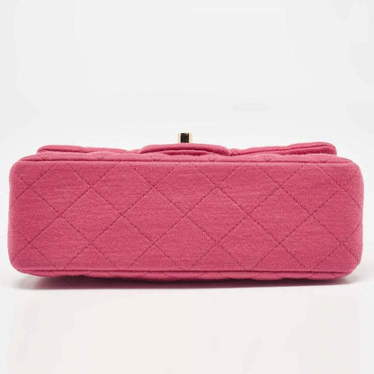 Chanel Pink Quilted Jersey Small Classic Flap Bag