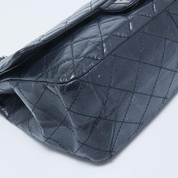 Chanel Navy Blue Quilted Aged Leather Reissue 2.55 Flap Bag