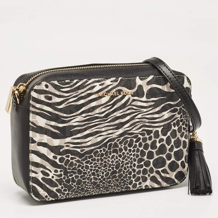 Michael Kors Ginny Camera Black/White Crossbody Bag