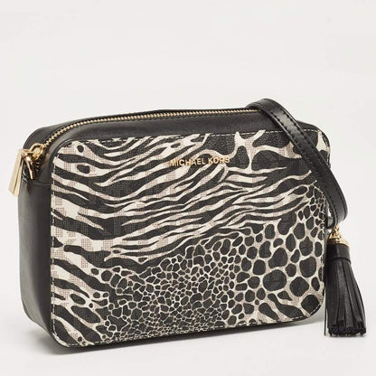 Michael Kors Ginny Camera Black/White Crossbody Bag